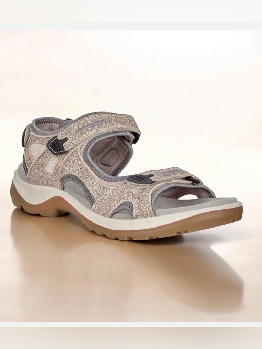 Wrn 1X 🌴 ECCO YUCATÁN cracked nubuck sandals women’s shoes size 38 7 7.5